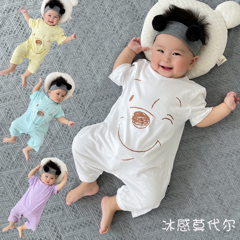 baby one-piece garment Thin section Summer wear new pattern baby Romper lovely Baby Climbing clothes summer Easy modal pajamas