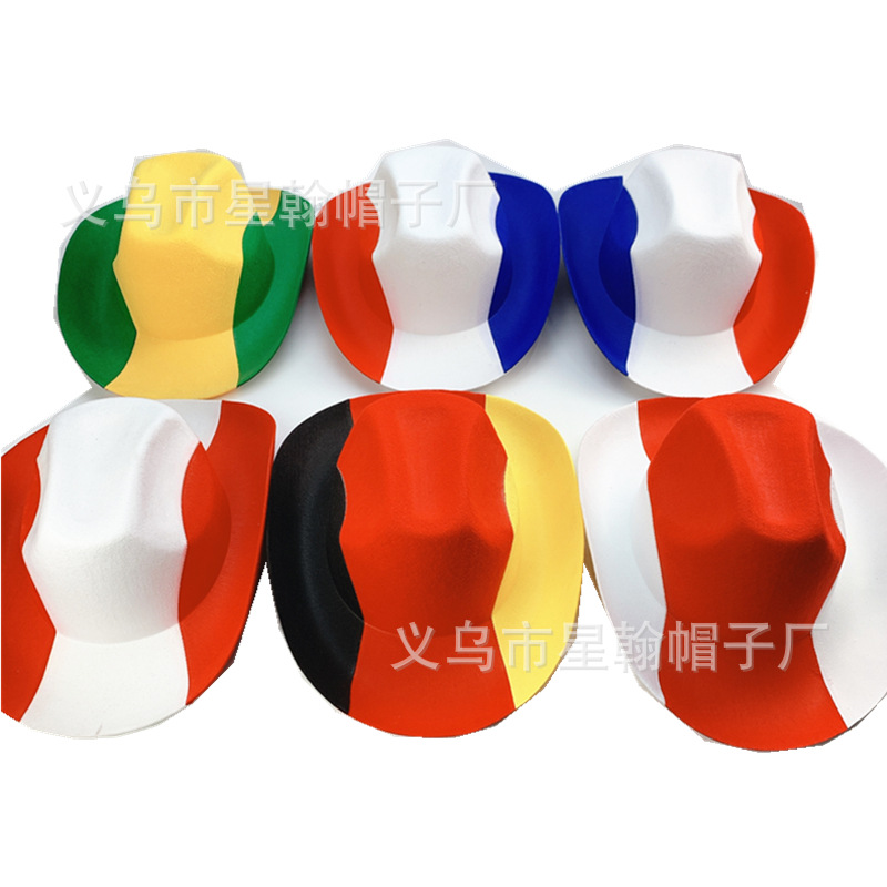 Estrellas americanas y rayas cinta vintage alto sombrero mago etapa rendimiento Festival fieltro paño recto sombrero alto