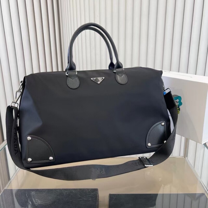 Prada's new 2025 large-capacity travel bag, canvas bag, nylon shoulder and crossbody bag