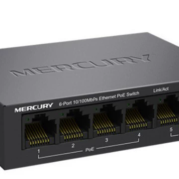 水星 MS06CP 6-портовый PoE коммутатор 4+2PoE коммутатор 4 порта PoE питание 48V PoE