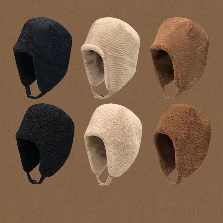 双面戴羊羔毛绒雷锋帽子男女冬季保暖骑车护耳防寒戴头盔里飞行帽
