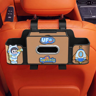 cartoon car rear storage box – Car tissue box/set - astronaut-seat-4-in-1-storage-box-4th-generation-brown