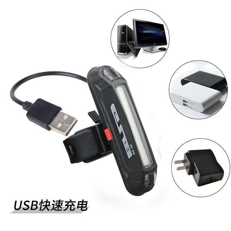 Luz trasera de bicicleta GUB, luz de advertencia de carga superbrillante, equipo de ciclismo universal, bicicleta de montaña, vehículo de carretera