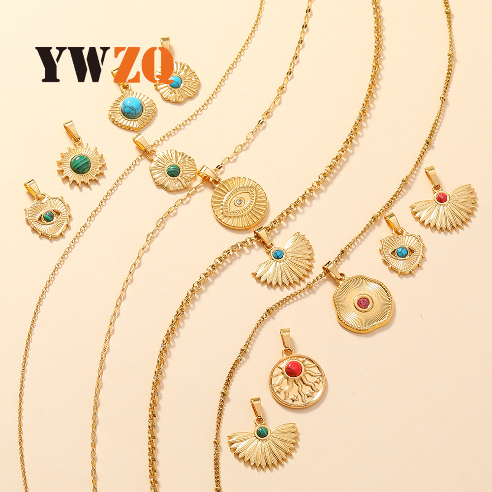 Colgante único pulsera de fundición de acero inoxidable transfronterizo accesorios de collar color salvaje estrella turquesa amor colgante de bricolaje