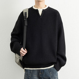 2026秋季青少年圆领长袖腈纶针织衫宽松型透气运动上衣，男装针织衫/毛衣，星座614