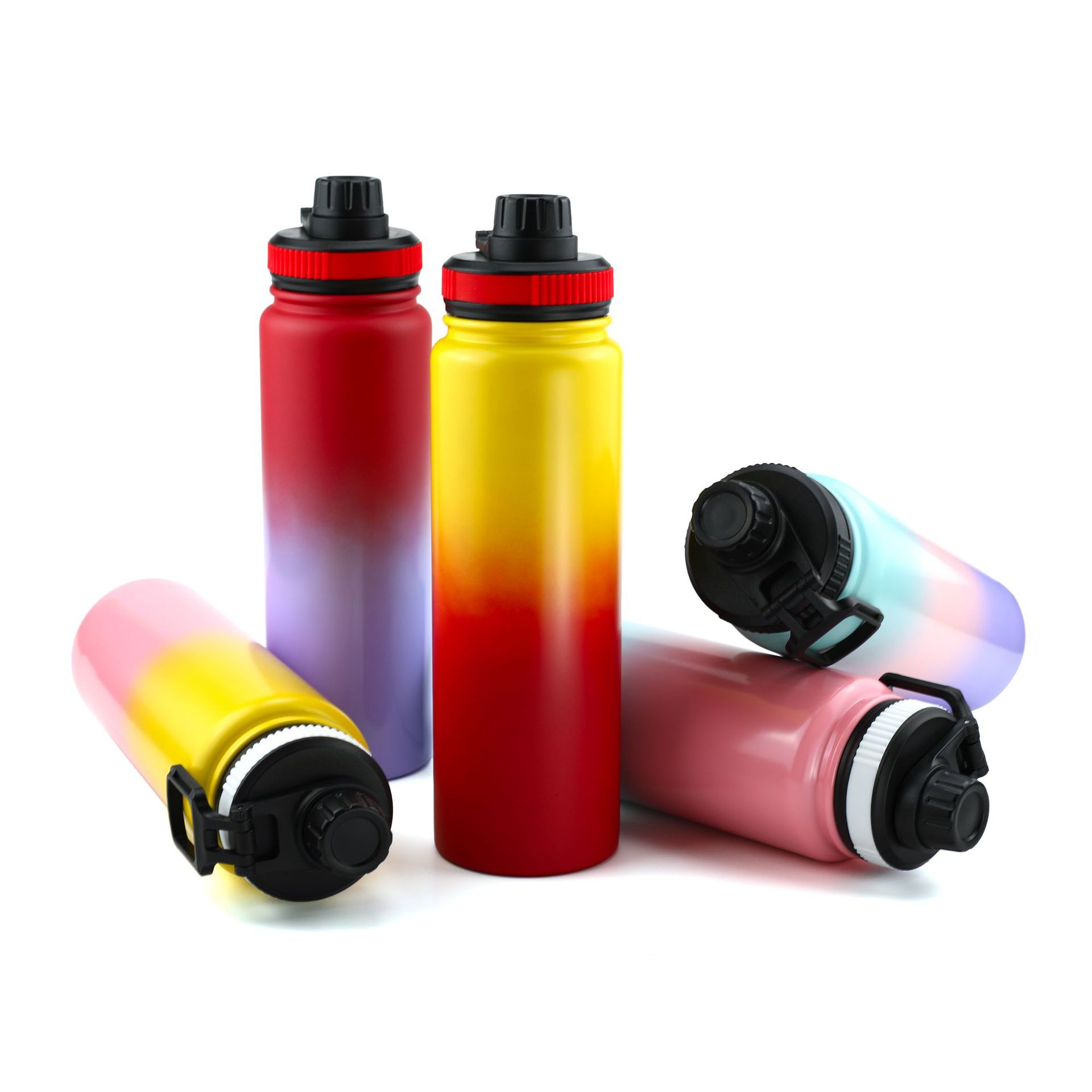 Botella de agua deportiva portátil de doble asa para exteriores, estilo americano, 30 oz, exportación, acero inoxidable 304, botella espacial