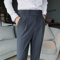 春夏のナポリのズボンの男性は小さい足のズボンを修理します。