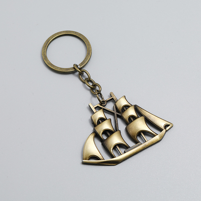 20g Weight Alloy Material Simple Sailboat Keychain Creative Anchor Pendant Keychain 1