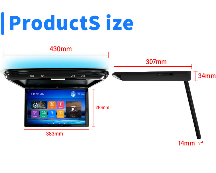 14inch Ceiling-mounted MP5 monitor 14inch Ceiling-mounted Android monitor 14inch Car ceiling-mounted TV monitor