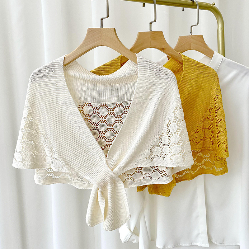Nuevo estilo coreano primavera y otoño chal de punto decoración de protección solar para mujer chal universal con aire acondicionado bufanda de protección del cuello de la habitación
