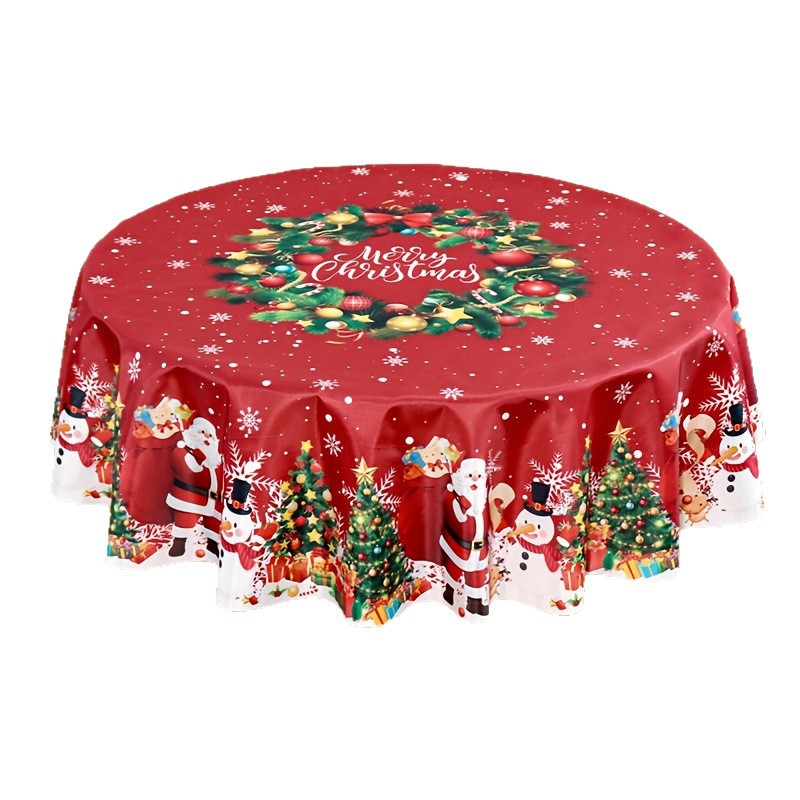 Amazon al por mayor transfronterizo explosión de Navidad muñeco de nieve impresión impermeable decoración antiincrustación atmósfera festiva toal de mesa
