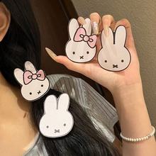 可爱蝴蝶结米菲兔卡通魔术贴甜美少女侧边碎发刘海贴网红ins发饰