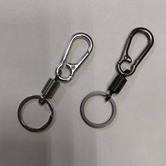 カラビナスプリングキー平リングコンビネーションセットキーホルダーチェーン家庭用多機能紛失防止シンプル合金