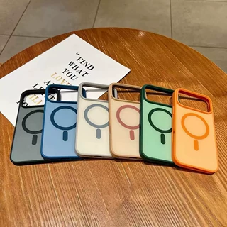 星宇橙撞色边框肤感磁吸适用iPhone17PRO手机壳苹果16防摔保护套