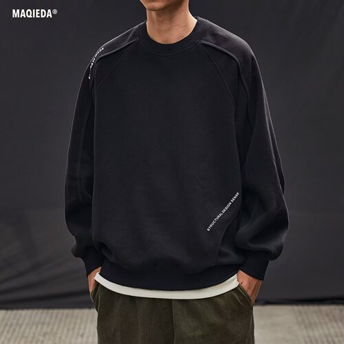 2025 spring and autumn American letters simple men's round-neck sweater fashionable fashion brand casual all-matching high street men's coat