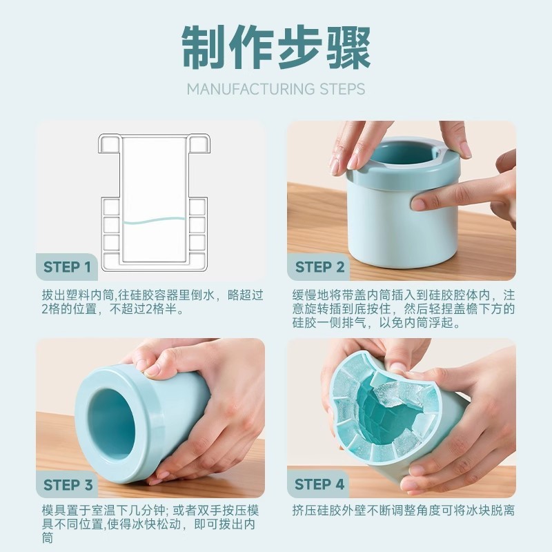 アイスキューブ型プレス製氷皿家庭用食品グレードのピンチアイス冷蔵庫製氷カップアイスボックスアイスバケツ冷凍アイスキューブアーティファクト|undefined