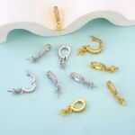 18K包金保色珍珠项链吊坠扣微镶万能扣带羊眼针空托配件diy配件批