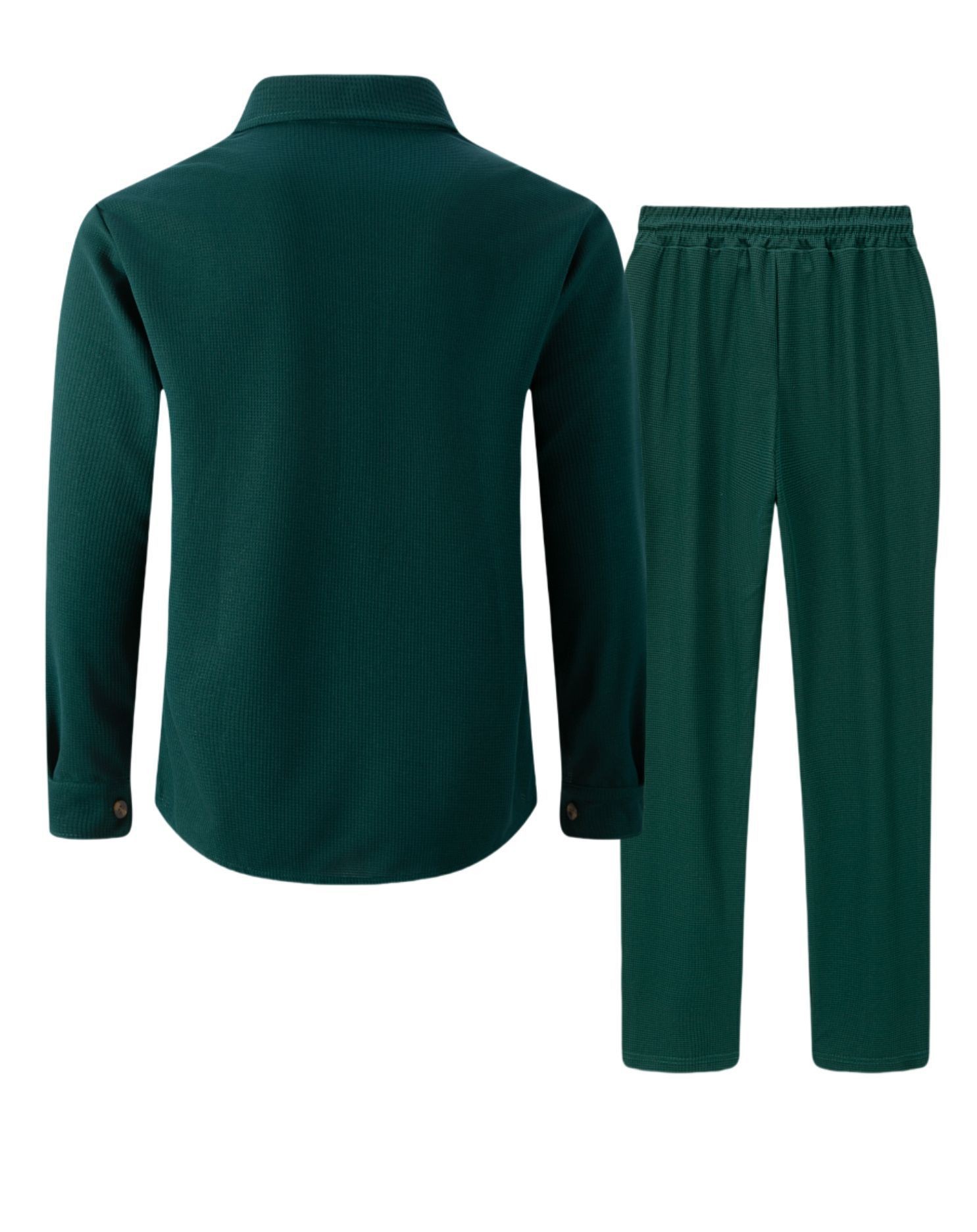 Completo uomo casual con giacca e pantaloni in waffle_voghion.com