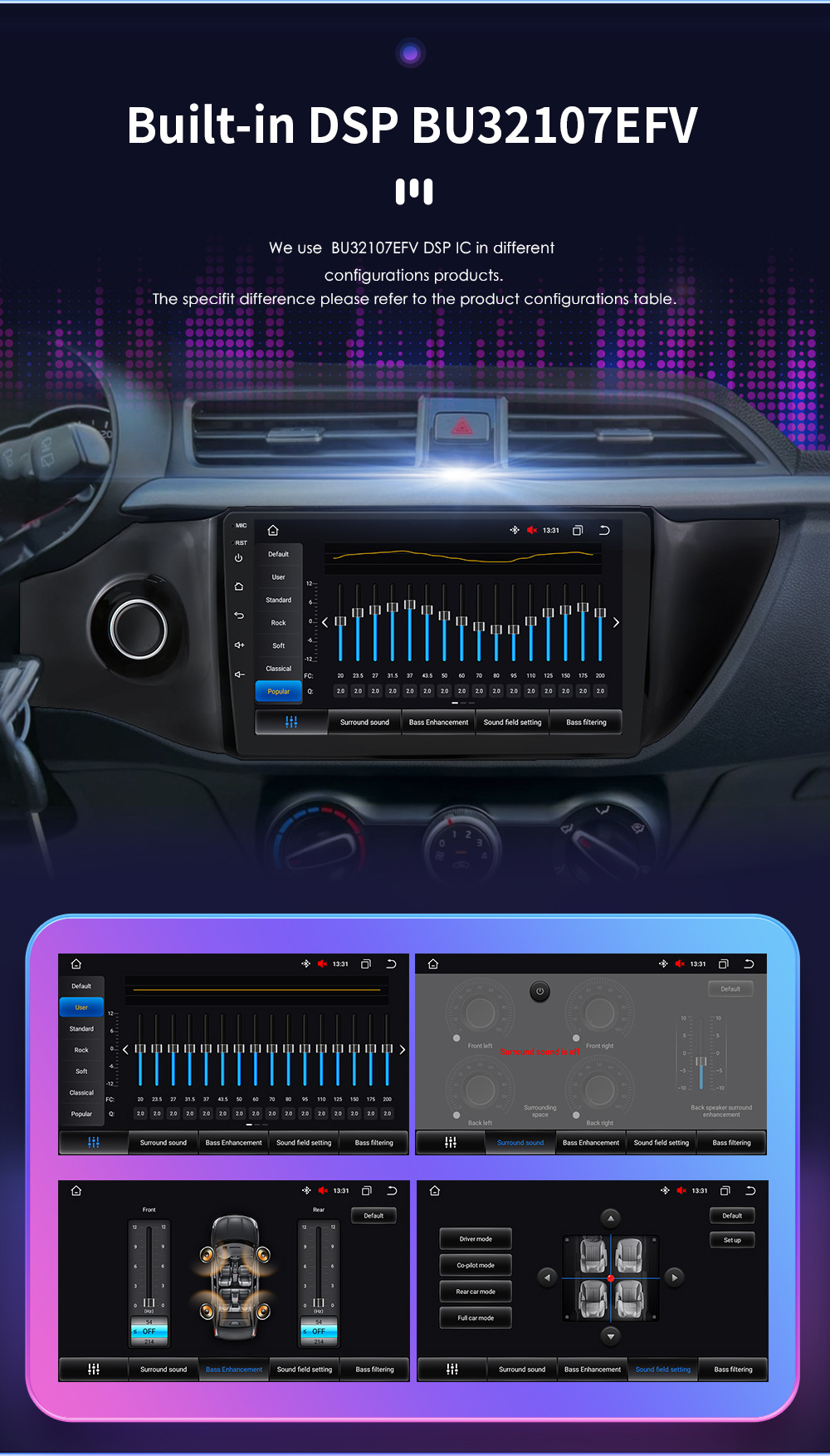 Cross-Border Product 9inch Is Suitable for 17-19 Kia K2 Car Mp5 Radio Multimedia Gps Android Navigation