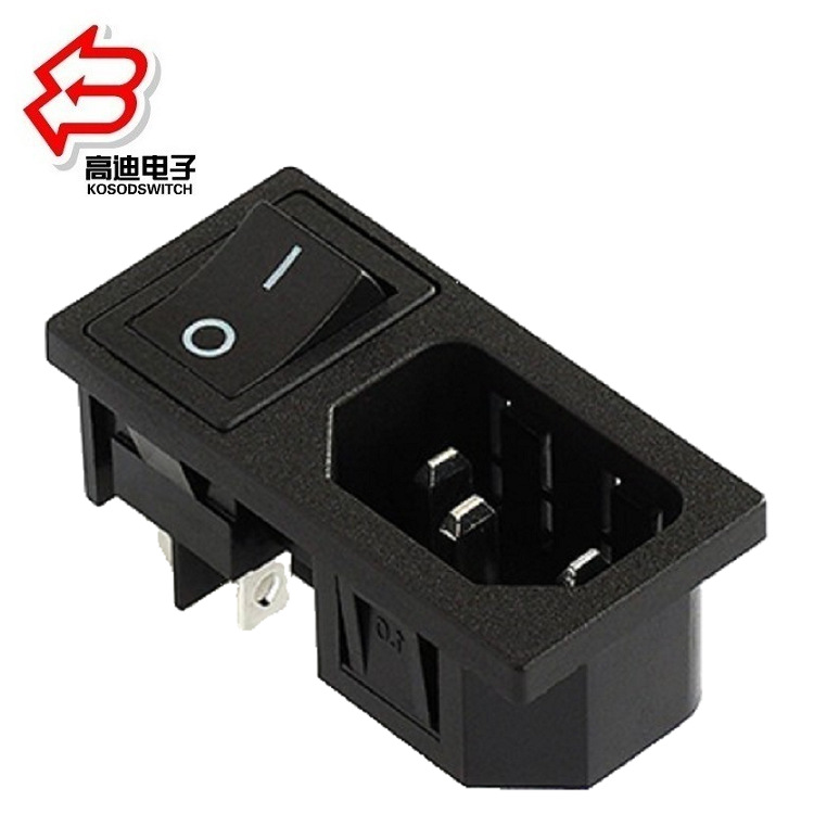 AC母座带开关2合1  AC插座带船型开关   翘板开关带AC插座大功率