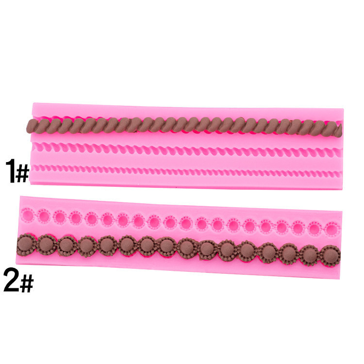 Joyería Flor de encaje grueso y fino cuerda cáñamo modelado molde silicona creativa para hornear cake decoración del borde