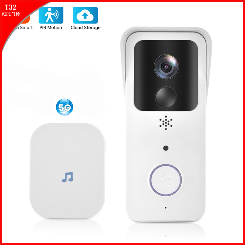 低功耗可视门铃 WIFI无线门铃夜视高清智能云存储门铃 跨境专供V5