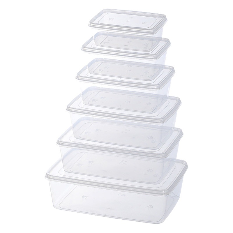 Mingxing espesado rectangular transparente PP plástico refrigerador caja de almacenamiento microondas refrigerados alimentos crisper