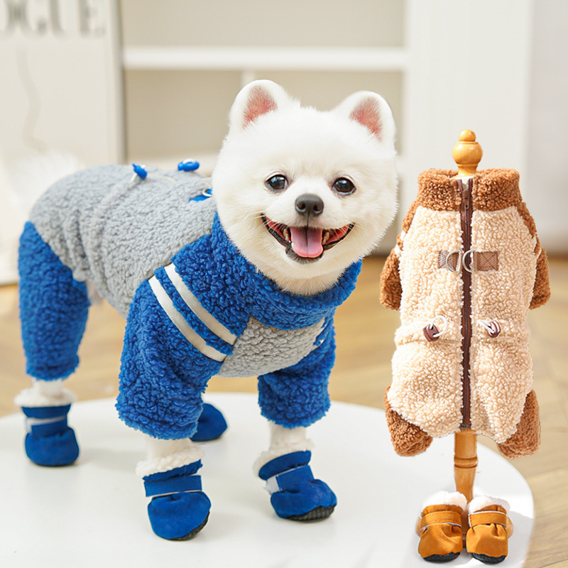 潮牌猫衣服猫咪秋冬加厚四脚绒衣双面绒拉链宠物狗狗无毛猫用品发|undefined