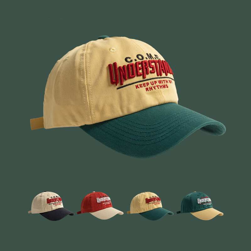 Primavera y verano nuevo gorro de boca de pato de cabeza grande para mujeres padres-hijos bordados generales gorro de béisbol de color contraste gorro de marea deportiva para hombres y mujeres