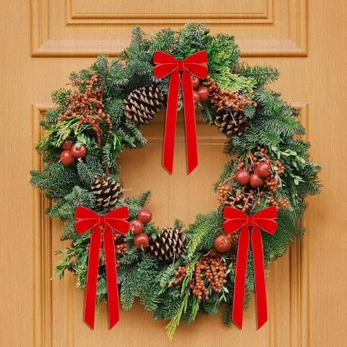 Cross-Border Velvet Bow Christmas Garland Christmas Tree Home Etiquette Room Birthday Party Door Wedding Decoration