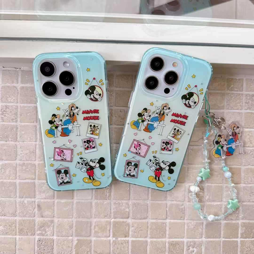 Dibujos animados infantiles Mickey Ilustración 16ProMax nueva funda para teléfono móvil iphone14 para Apple 15 cadena 13 mujer