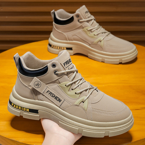 Work safety men's shoes for autumn construction site, anti-slip and wear-resistant, for office work, waterproof, sports workwear, Martin trendy shoes