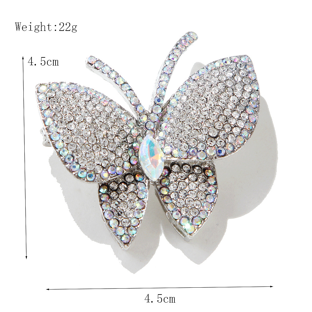 Unisex Gender Retro Luxurious Pin Butterfly Zinc Alloy Inlay Rhinestones Unisex Brooches