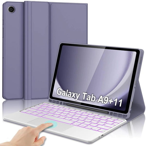 Dark purple protective cover+white square hat touch backlight keyboard