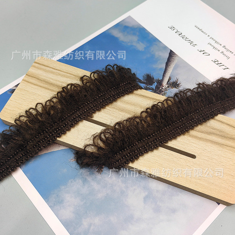 Clásico cabello de mohair pequeño peluche acessorios de cabello de mohair encaje cinta DIY bufandas mantas