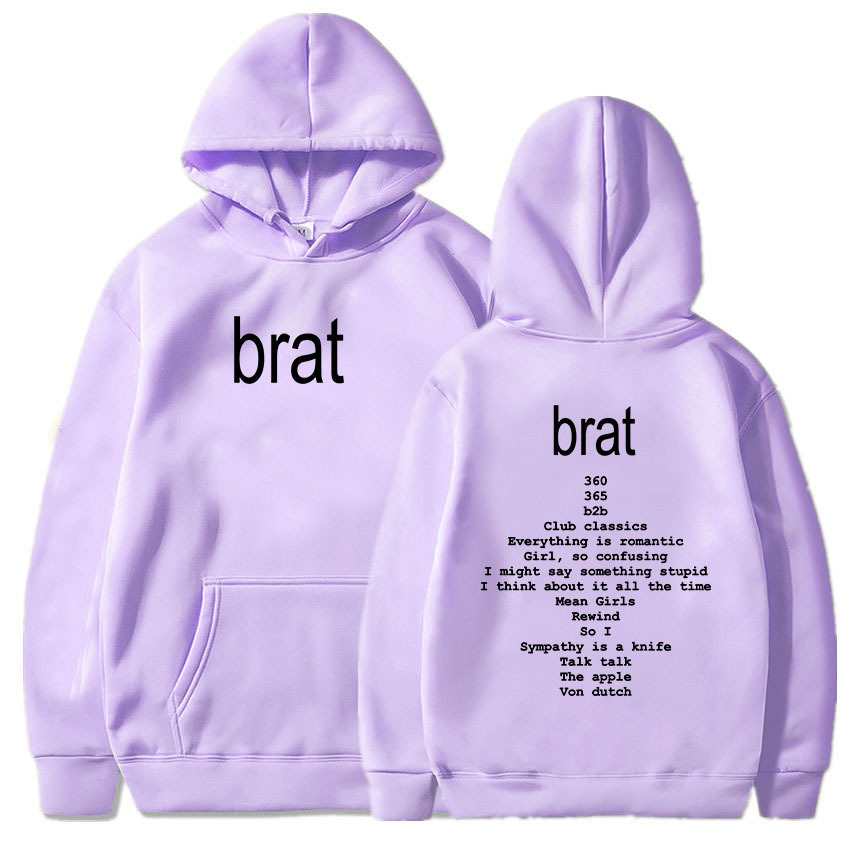 2024 Album Brat Graphic Printing Sudaderas Charli XCX Singer