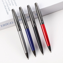现货商务金属圆珠笔定 制logo 枪灰电镀磨砂质感金属笔酒店礼品笔