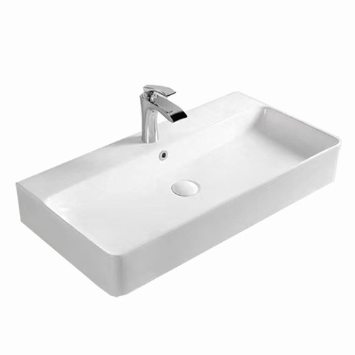 Extra-large ceramic console sink rectangular bathroom sink oversized face basin single wall-mounted console sink