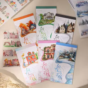 สติกเกอร์ไดคัทลายบ้านสไตล์ยุโรป 10 แผ่น