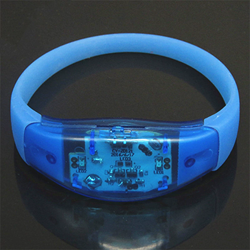 Внешняя торговля прямые поставки силиконовый браслет Вибрация звуковой контроль световой браслет светодиодный браслет вентиляторы