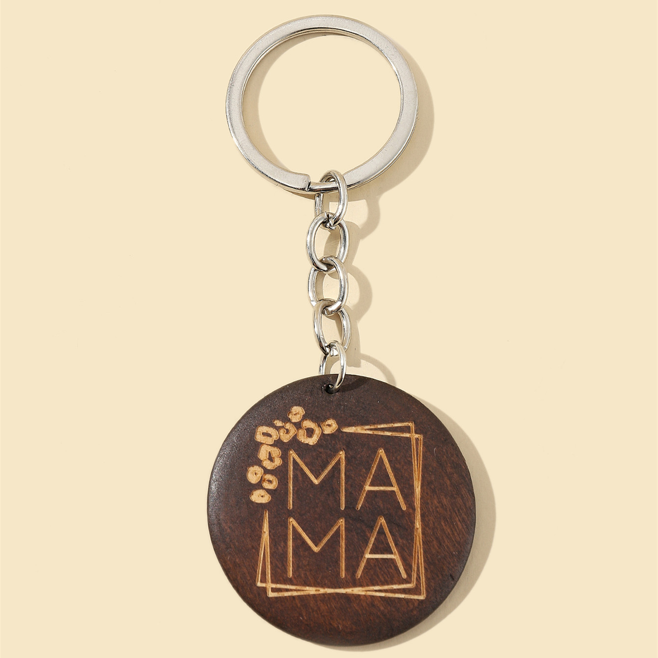 Mama Lettre Couleur Unie Bois Fête Des Mères Femmes Pendentif De Sac Porte-clés display picture 2