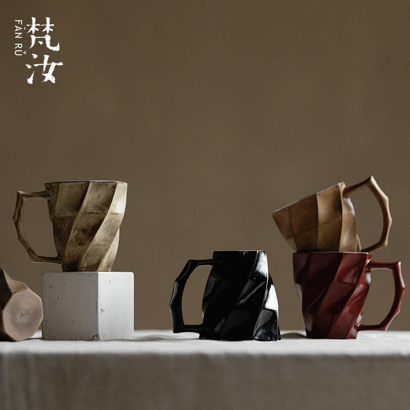 Fanru Japanese-style Pottery Handmade with Handle Gufei Mug Creative Couple Water Cup Coffee Cup Handy Cup Office Cup