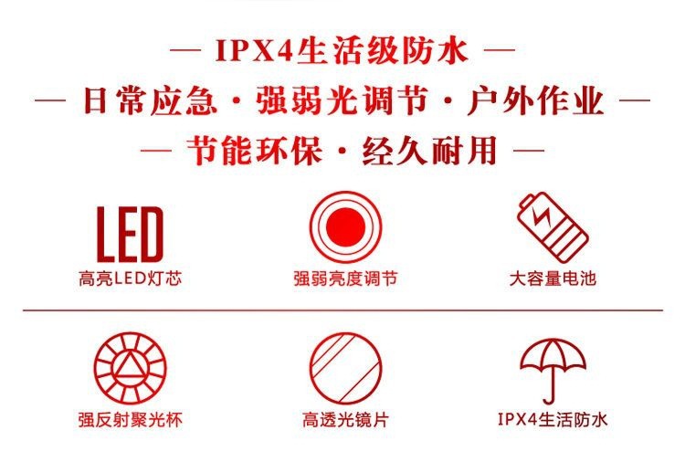Portable searchlight, strong light, rechargeable, for home emergency, outdoor patrol, ultra-bright, long-range LED flashlight for fishing