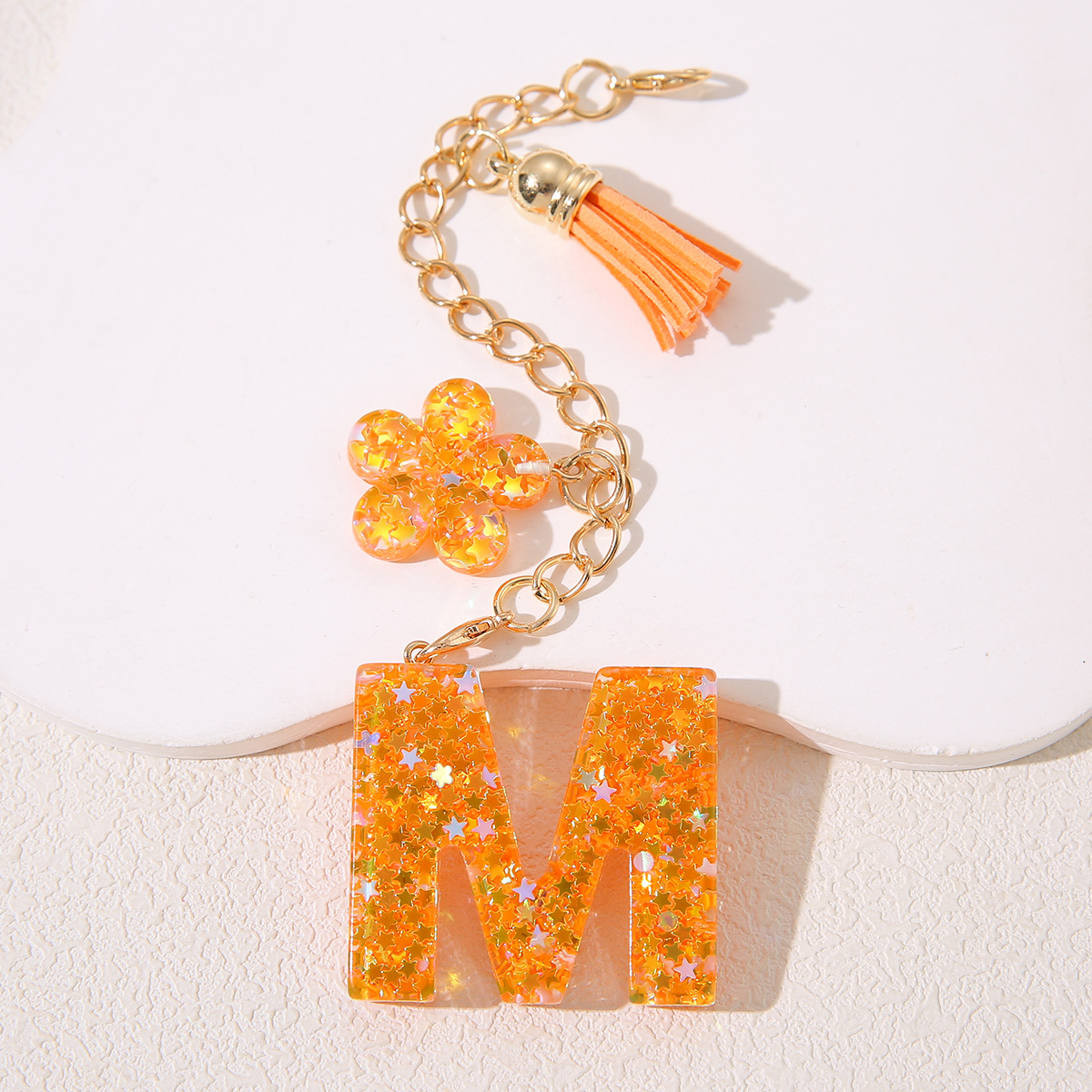 Mayorista Amazon Stanley Cup Chain Keychain Joyería de goteo de gel sequilla flores letras de estrellas llavero mujer