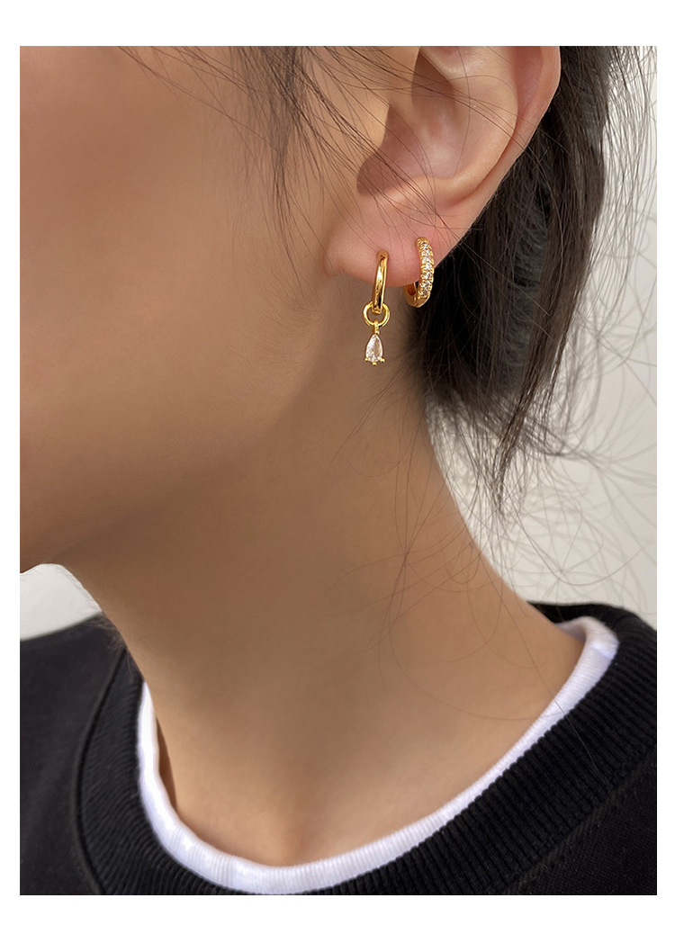 Internet celebrity's same asymmetrical water droplet buckle, ring, women's simple personality, exquisite summer ear_voghion.com