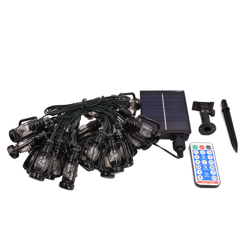 Solar retro kerosene lamp string outdoor camping atmosphere decoration led kerosene lamp camping tent layout lantern