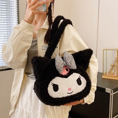 2023 New Cartoon Plush Doll Fuzzy Softie Handbag for Women Large Capacity Single Shoulder Bag Student School Bag Grabber Doll Bag