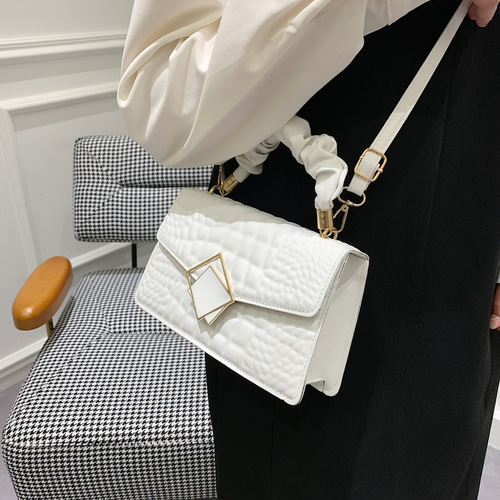 Bags for Women  New Simple Ladies Bags Solid Color Crossbody Bags Fashionable Shoulder Bags Stone Pattern Small Square Bags