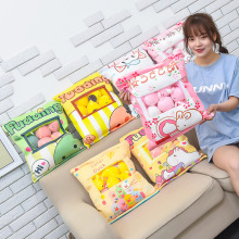 创意爆款网红零食袋抱枕毛绒玩具可爱小兔一袋小猪玩偶抓娃娃机礼