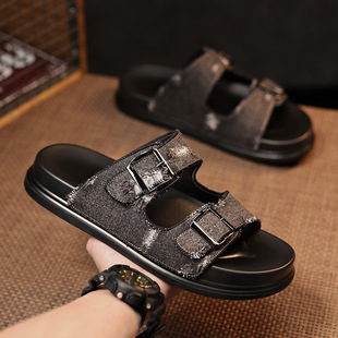 Slippers for Men 2025 Summer Trendy Outer Wear Casual Soft Sole Non-Slip Anti-Odor Fashion Sports Lightweight Sandals for Men